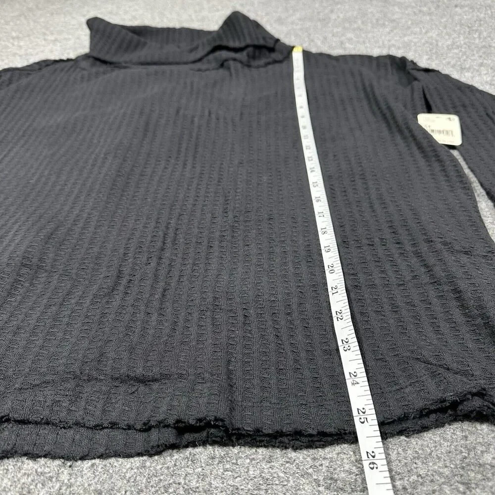 Free People Womens Juicy Medium Black Long Sleeve Cowl Split Back NWT MSRP $88 - Picture 7 of 8